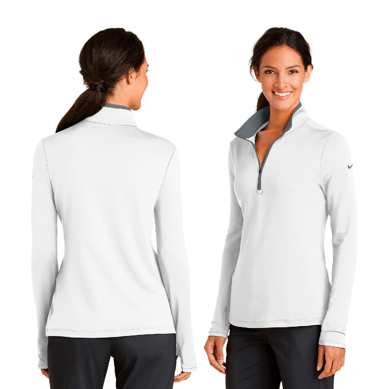 Nike Women's Dri-FIT Stretch Embroidered 1/2-Zip Cover-Up