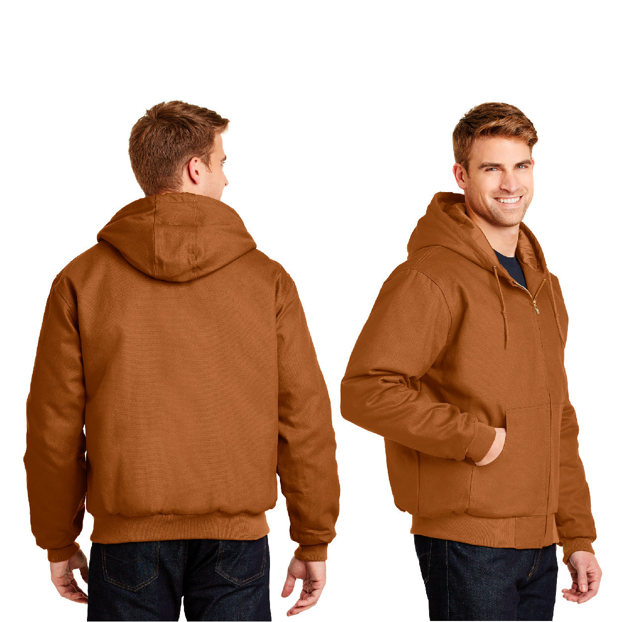 CornerStone - Duck Cloth Hooded Work Embroidered Jacket