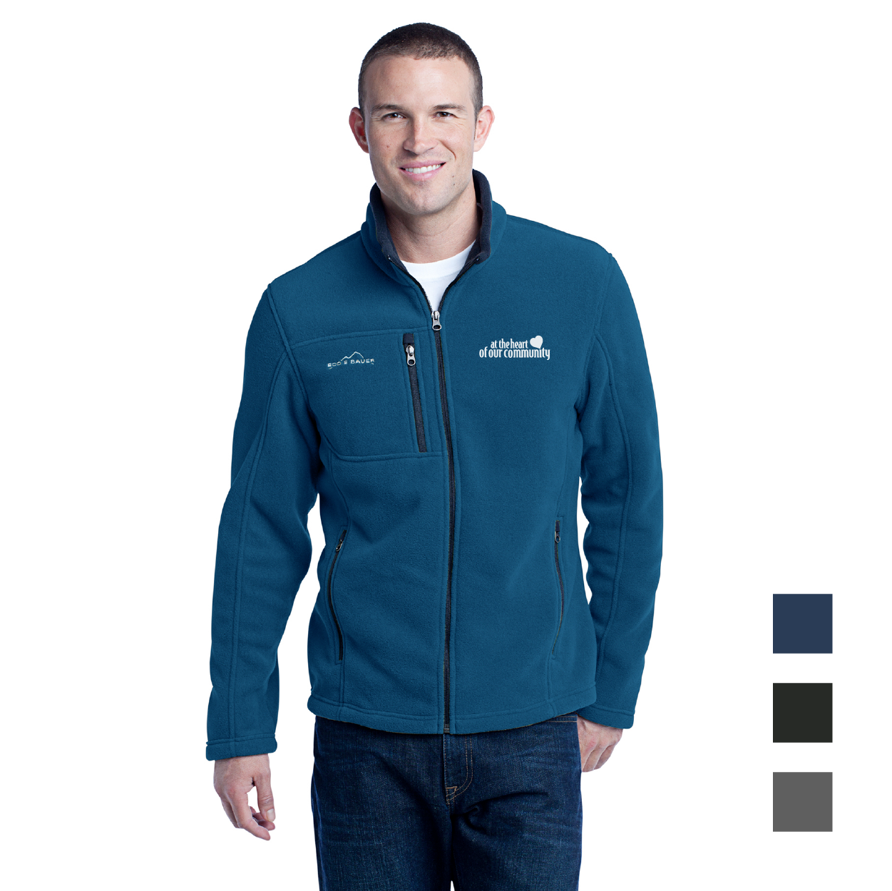 Eddie Bauer - Full-Zip Fleece Embroidered Jacket - Black