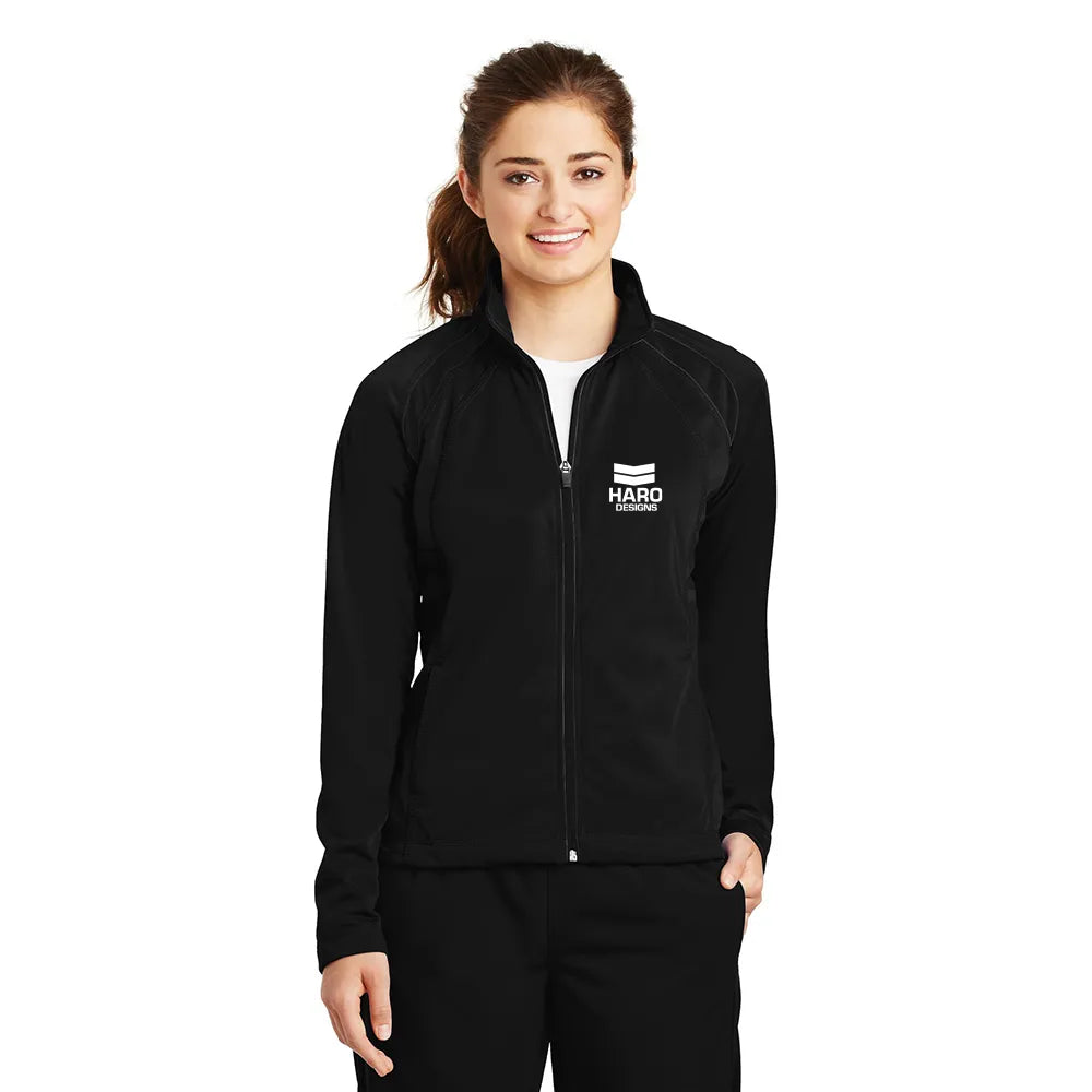 Sport-Tek Women's Tricot Track Embroidered Jacket Decorated - Black/Black