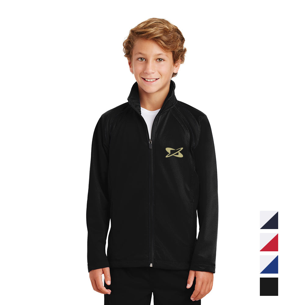 Sport-Tek Youth Tricot Track Embroidered Jacket - Black/Black