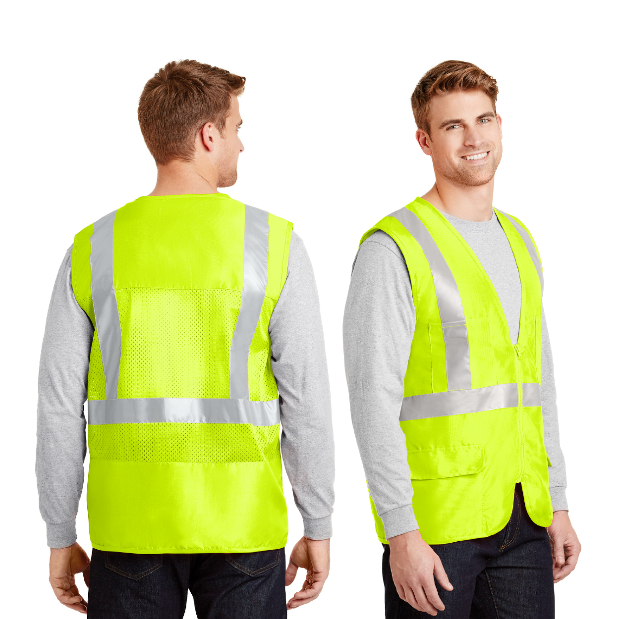 CornerStone ANSI 107 Class 2 Mesh Back Safety Embroidered Vest Decorated - Safety Yellow