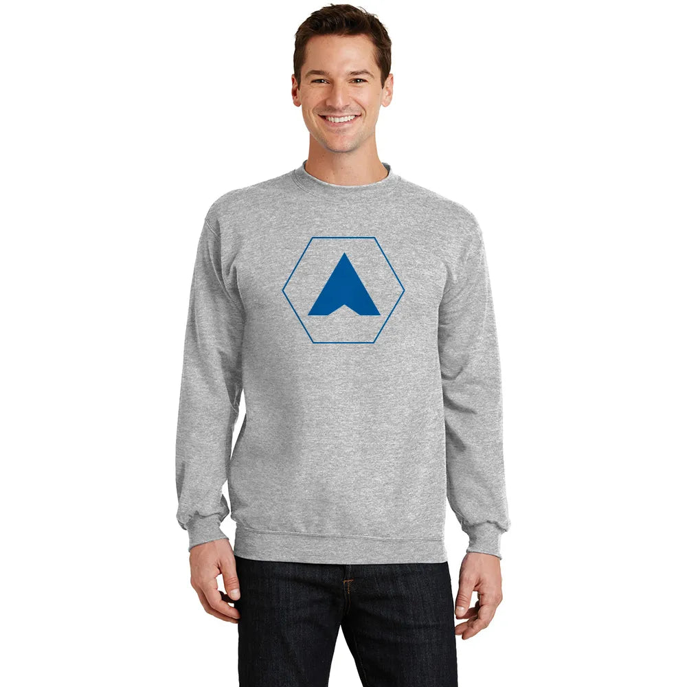 Port & Company Core Fleece Crewneck Sweatshirt Decorated - Ash Grey