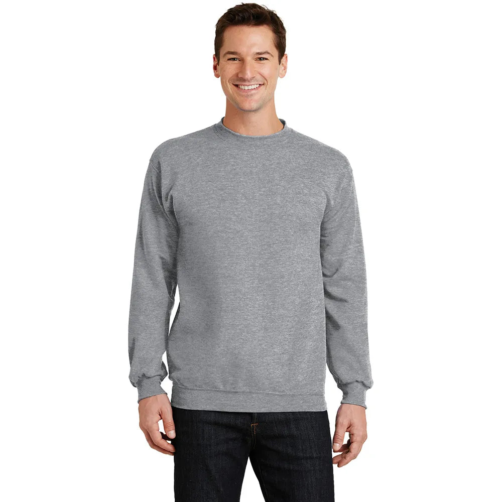 Port & Company Core Fleece Crewneck Sweatshirt Decorated - Athletic Grey Heather