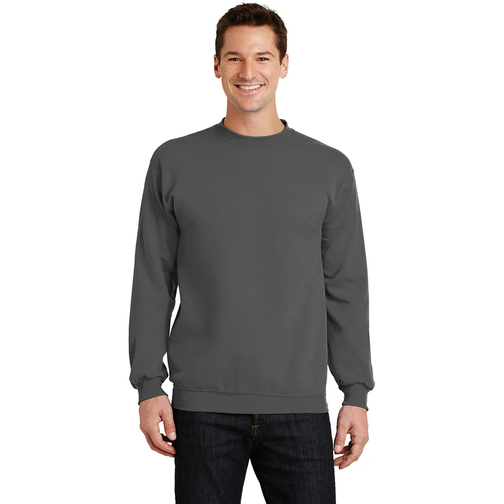 Port & Company Core Fleece Crewneck Sweatshirt Decorated - Charcoal Grey