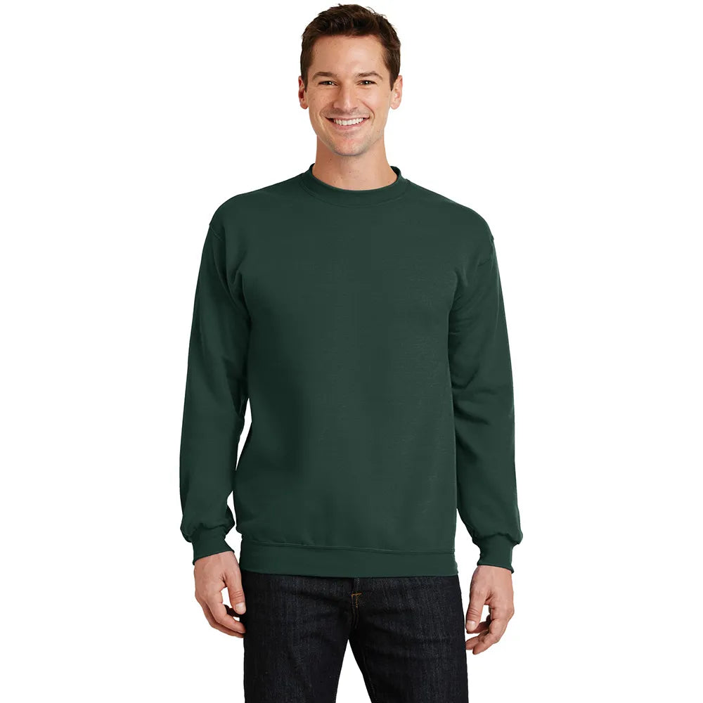 Port & Company Core Fleece Crewneck Sweatshirt Decorated - Dark Green