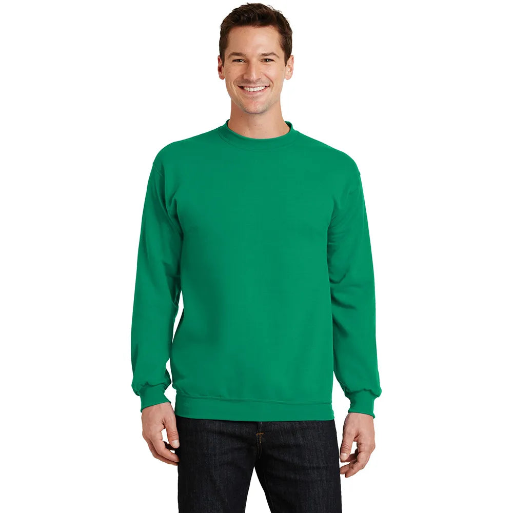 Port & Company Core Fleece Crewneck Sweatshirt Decorated - Kelly Green