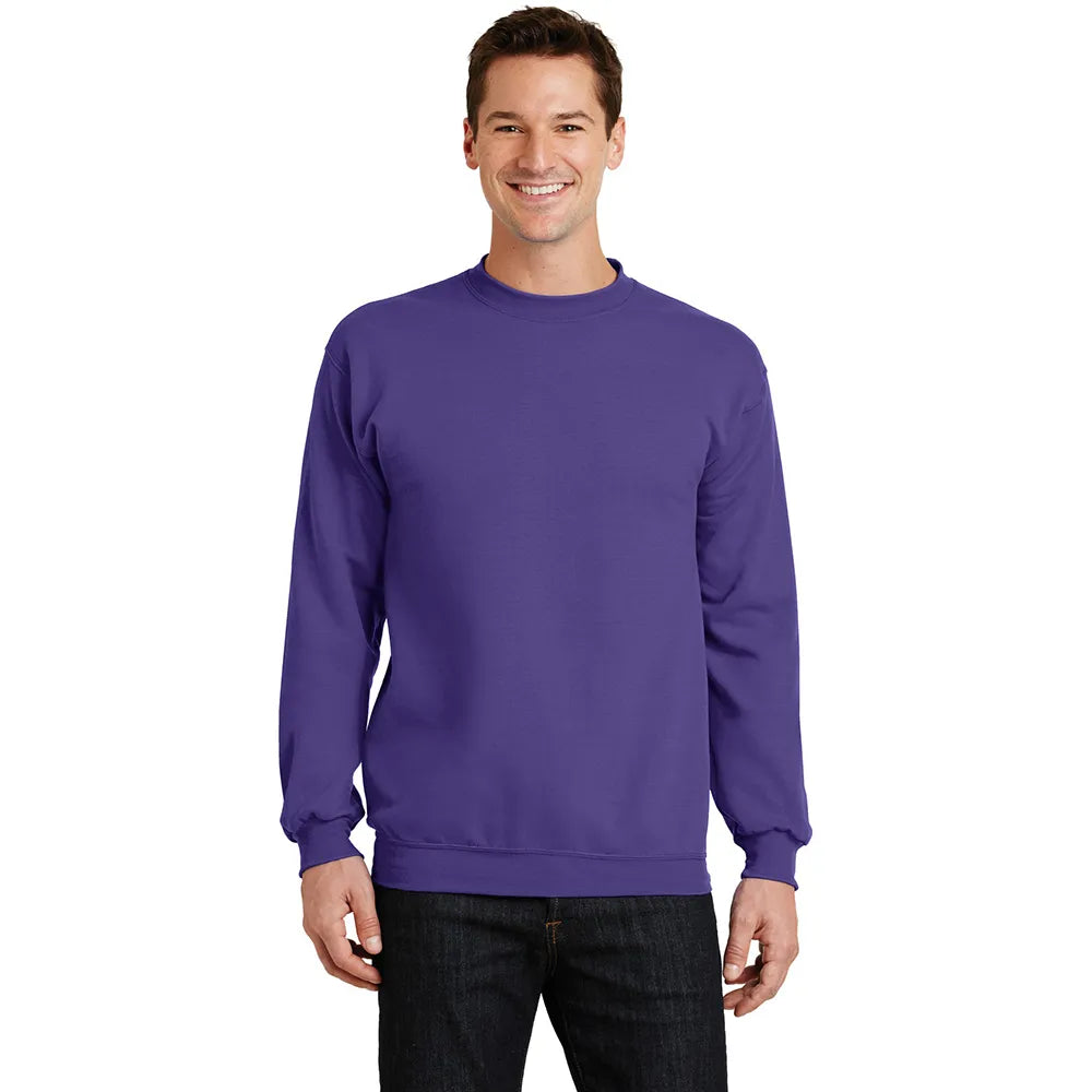 Port & Company Core Fleece Crewneck Sweatshirt Decorated - Purple