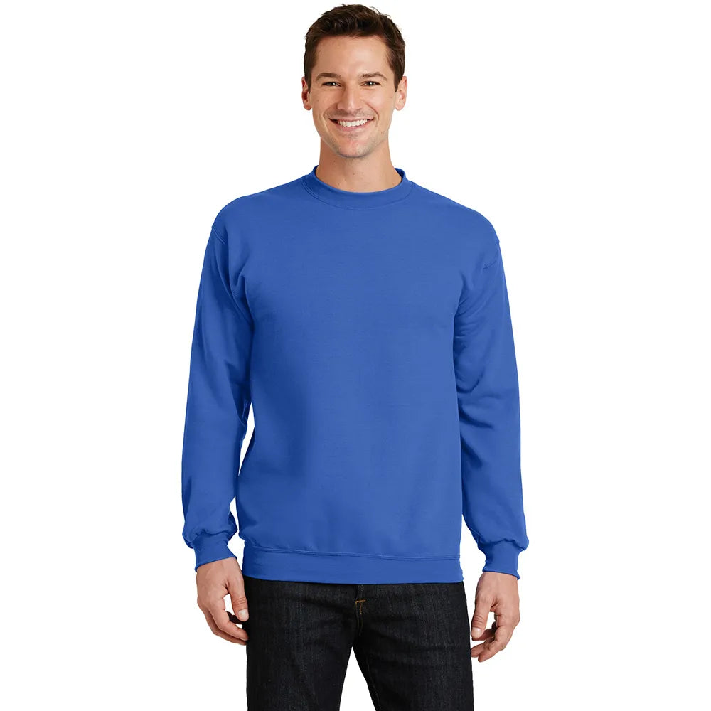 Port & Company Core Fleece Crewneck Sweatshirt Decorated - Royal Blue