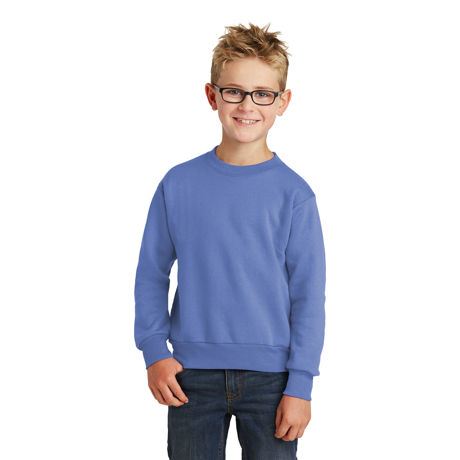 Port & Company Port & Company Youth Core Fleece Crewneck Sweatshirt - Carolina Blue (PMS 7682C)