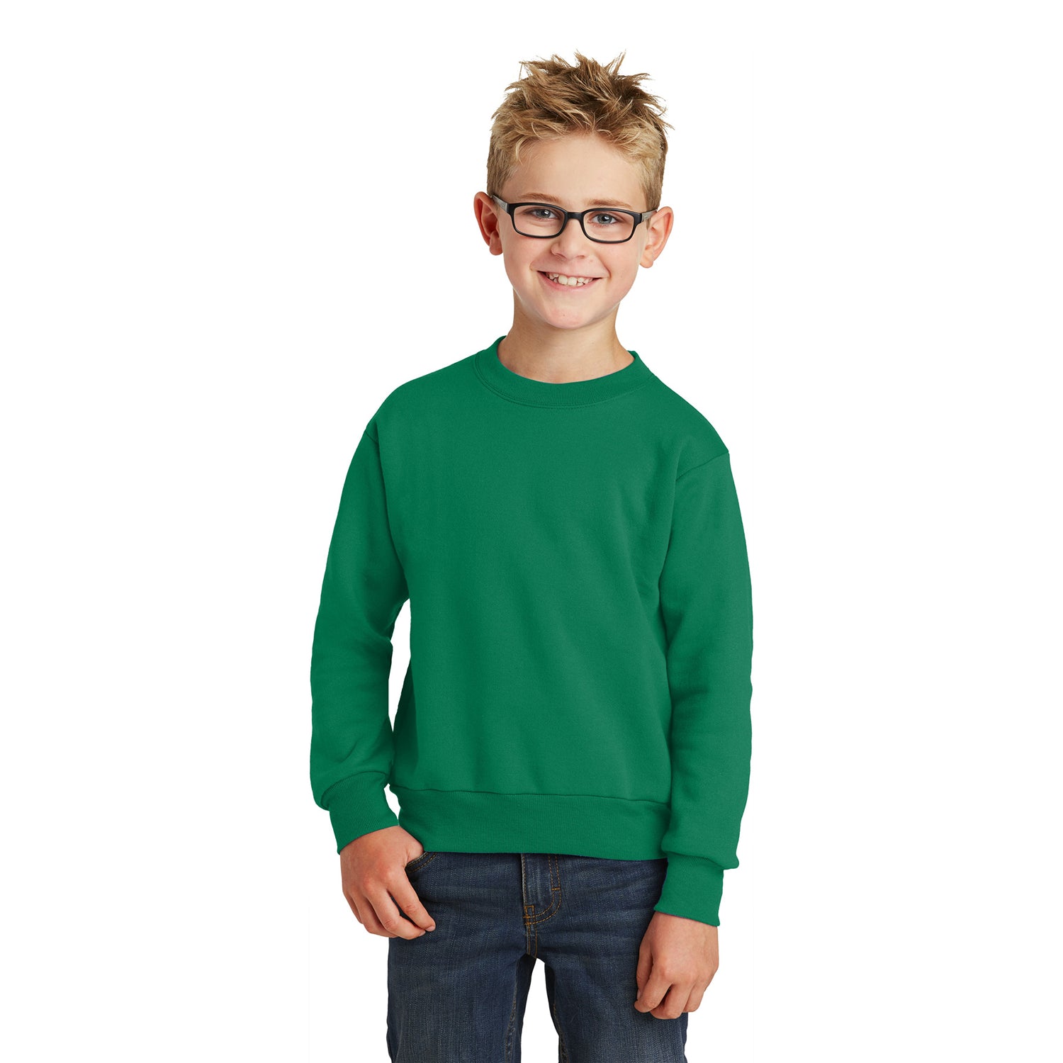 Port & Company Port & Company Youth Core Fleece Crewneck Sweatshirt - Kelly green (PMS 340C)