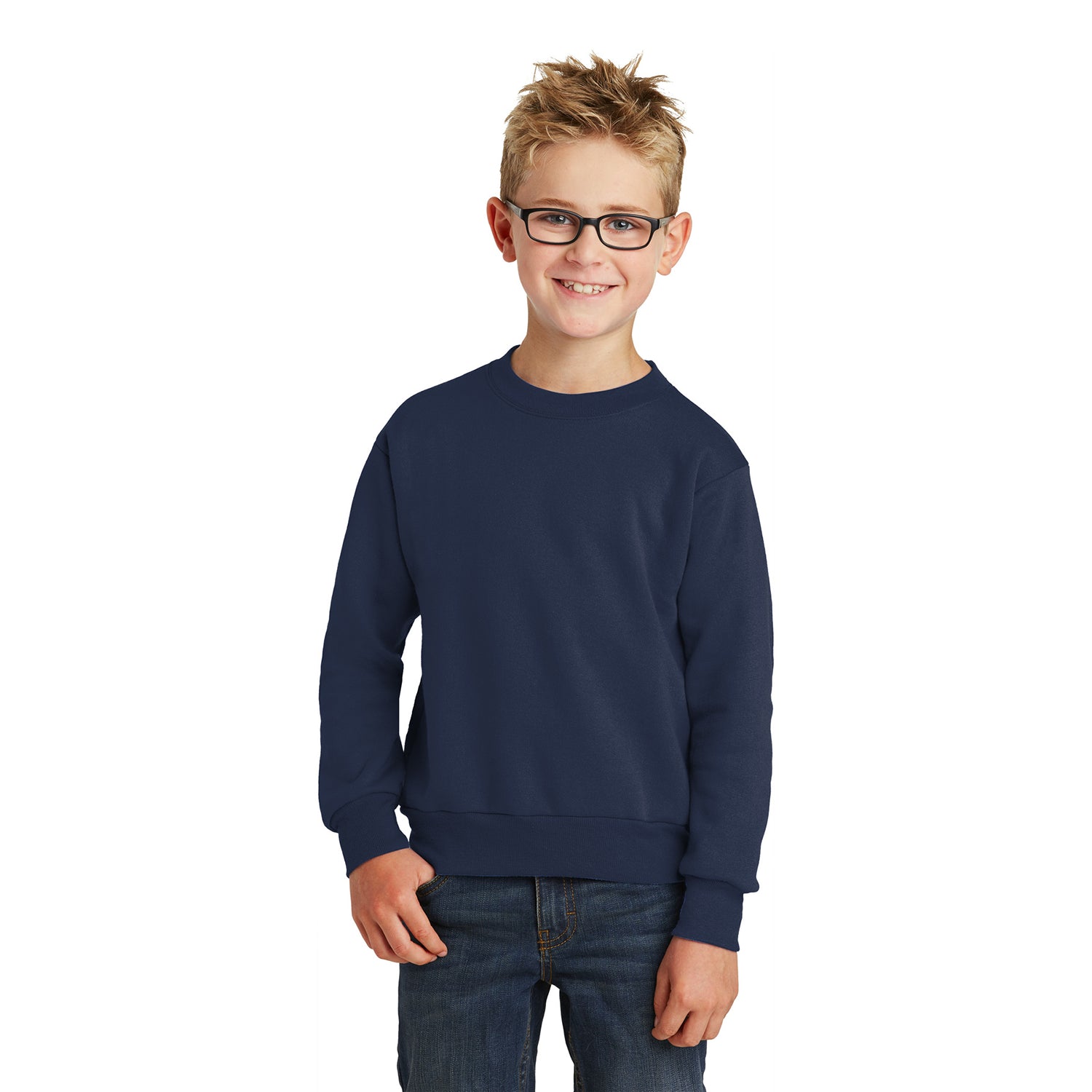 Port & Company Port & Company Youth Core Fleece Crewneck Sweatshirt - Navy Blue (PMS 2380C)