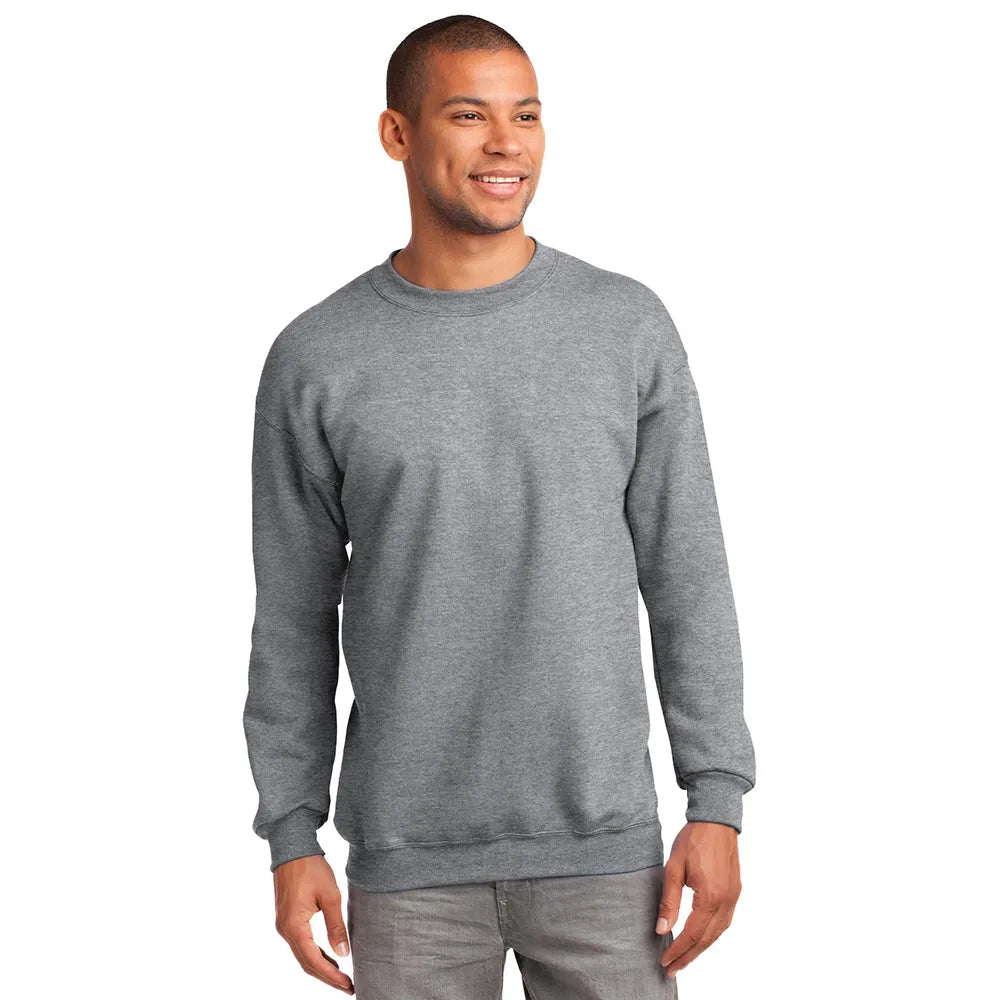 Port & Company Essential Fleece Crewneck Sweatshirt Decorated - Athletic Grey Heather