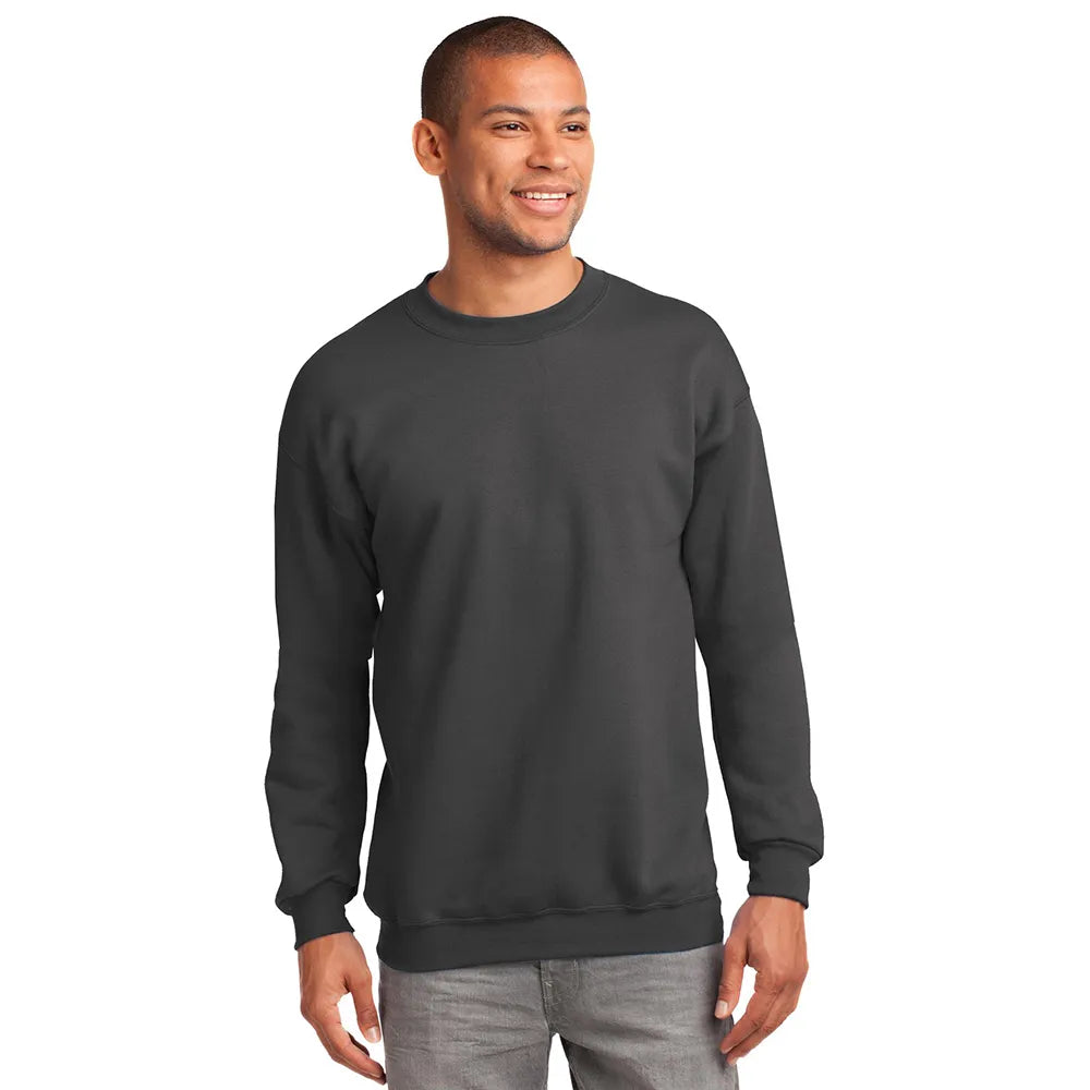 Port & Company Essential Fleece Crewneck Sweatshirt Decorated - Charcoal Grey