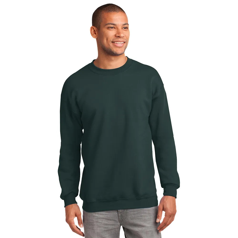 Port & Company Essential Fleece Crewneck Sweatshirt Decorated - Dark Green