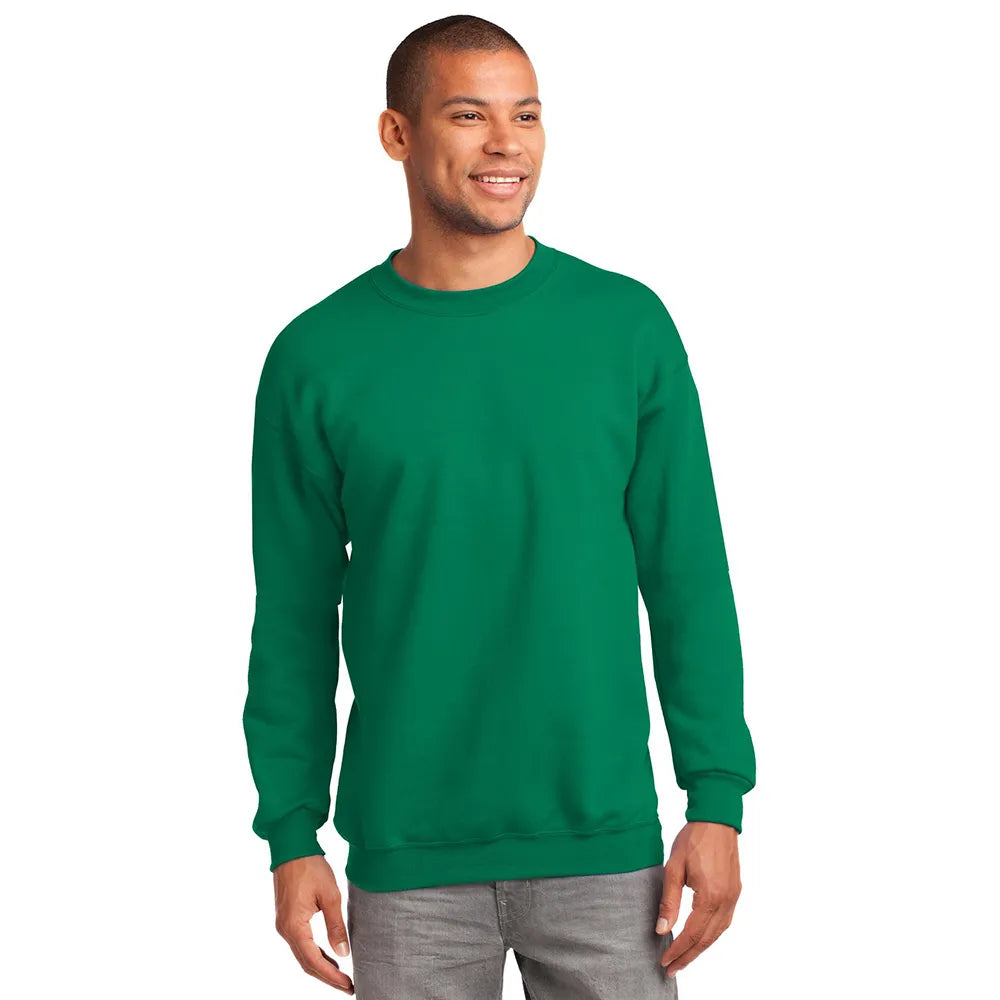 Port & Company Essential Fleece Crewneck Sweatshirt Decorated - Kelly Green
