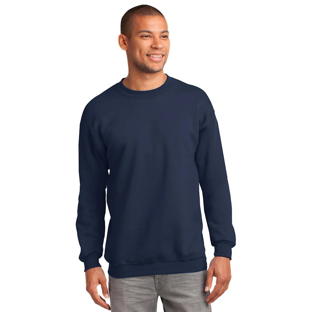 Port & Company Essential Fleece Crewneck Sweatshirt Decorated - Navy Blue