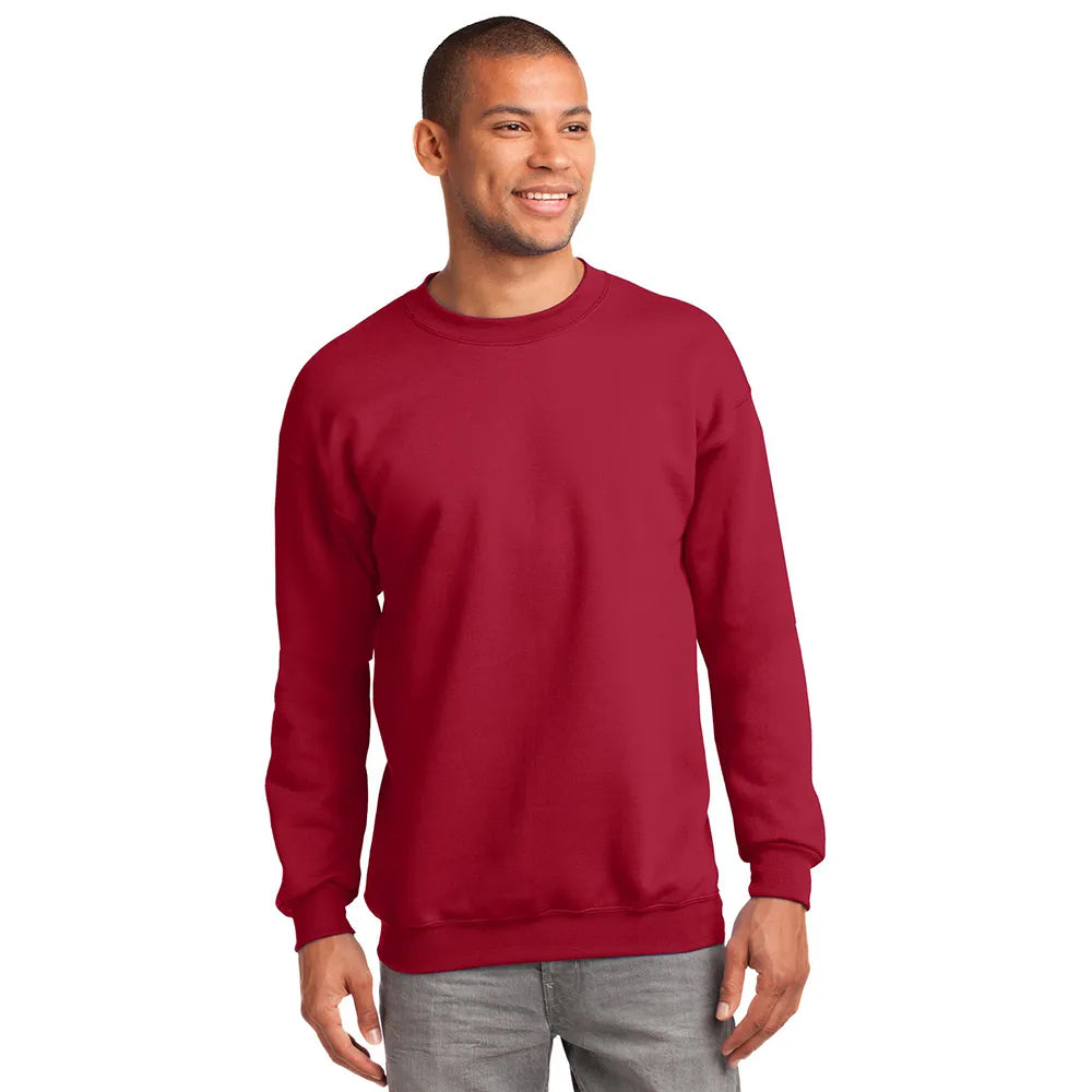 Port & Company Essential Fleece Crewneck Sweatshirt Decorated - Red