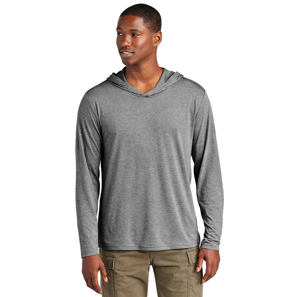 District Perfect Tri Long Sleeve Hoodie Decorated - Grey Frost