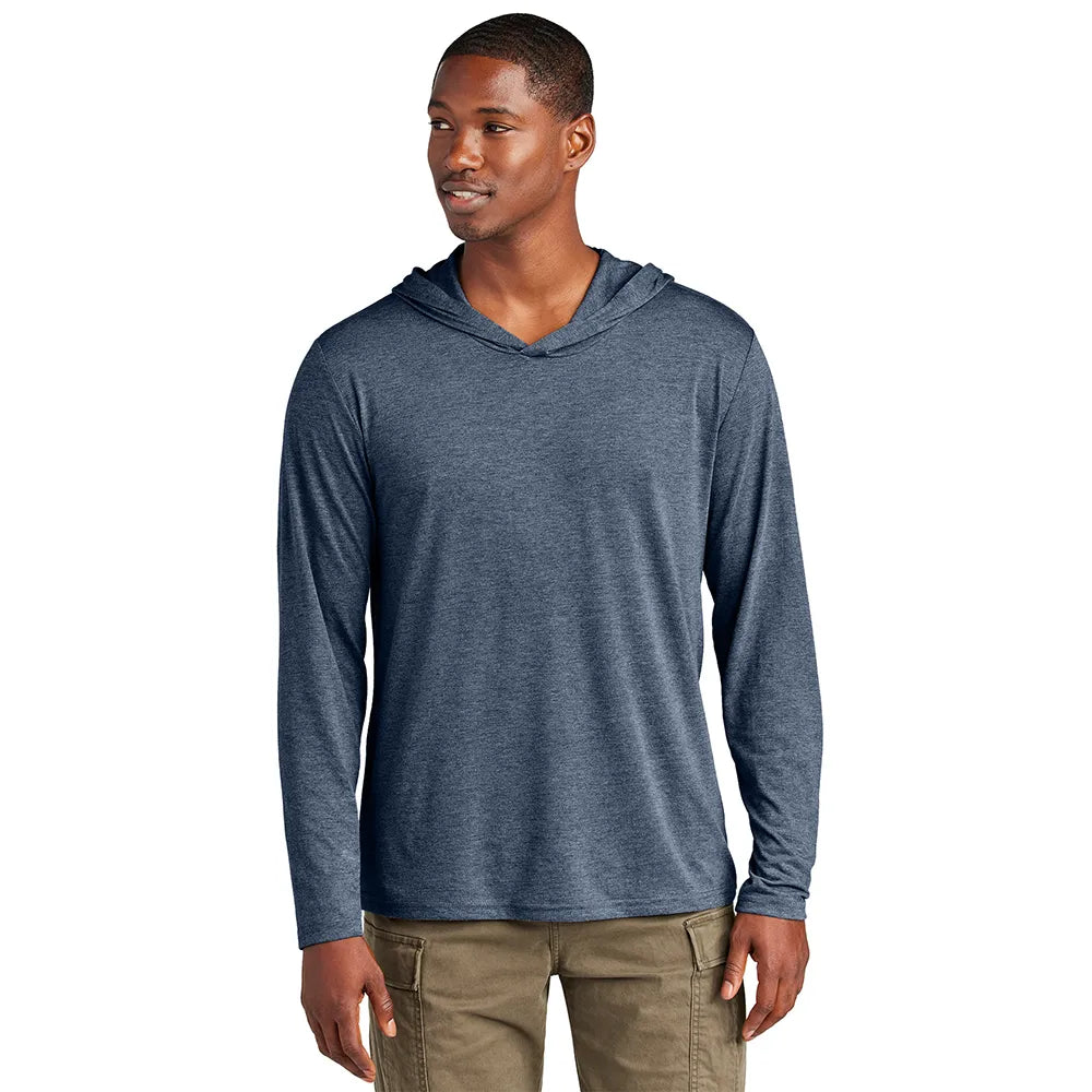 District Perfect Tri Long Sleeve Hoodie Decorated - Navy Blue Frost