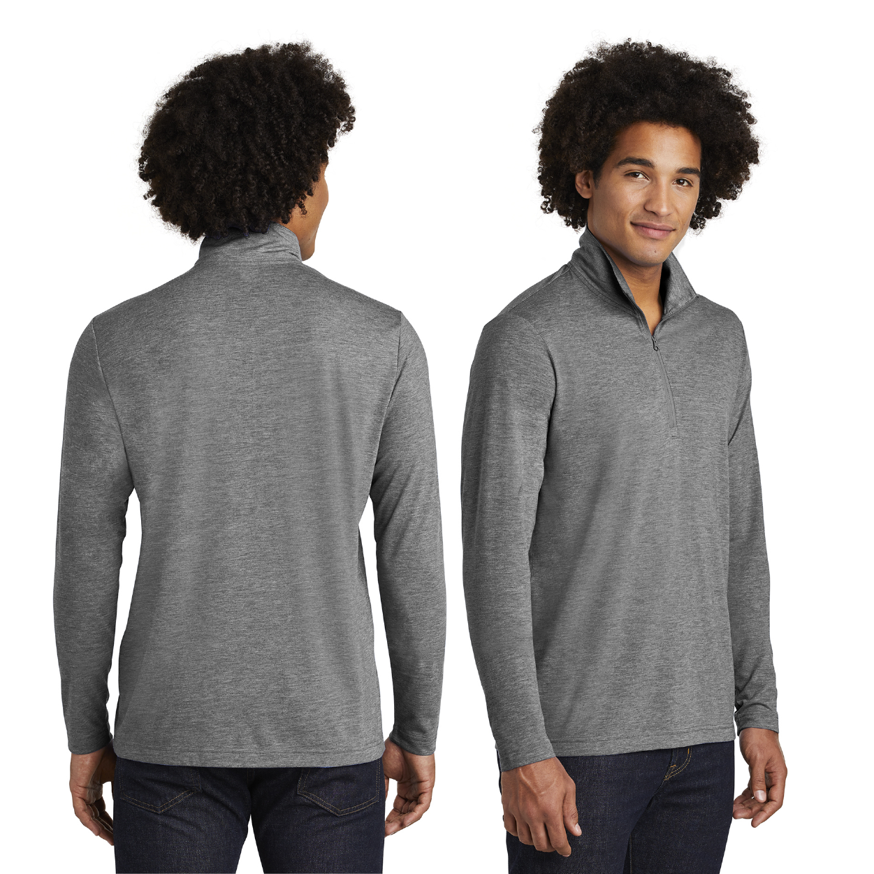 Sport-Tek PosiCharge Tri-Blend Wicking 1/4-Zip Pullover Decorated - Dark Grey Heather