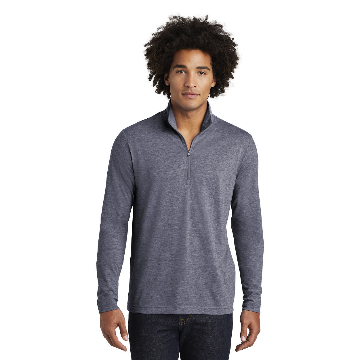 Sport-Tek PosiCharge Tri-Blend Wicking 1/4-Zip Pullover Decorated - Light Grey Heather