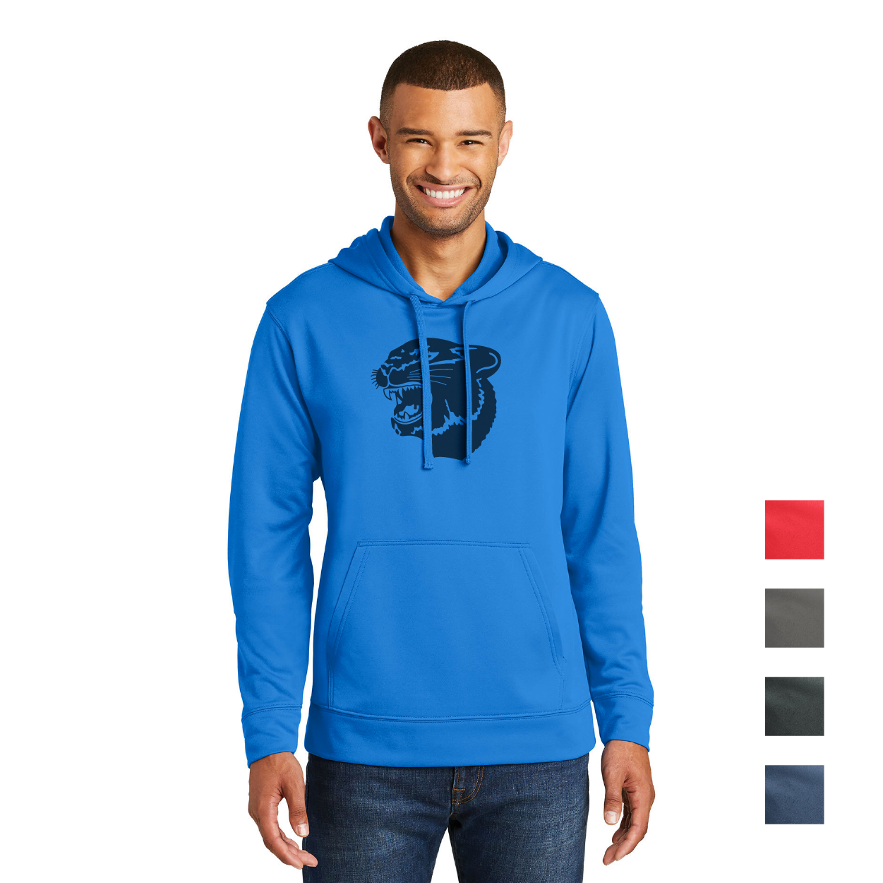 Port & Company Performance Fleece Pullover Hooded Sweatshirt Decorated - Silver Grey