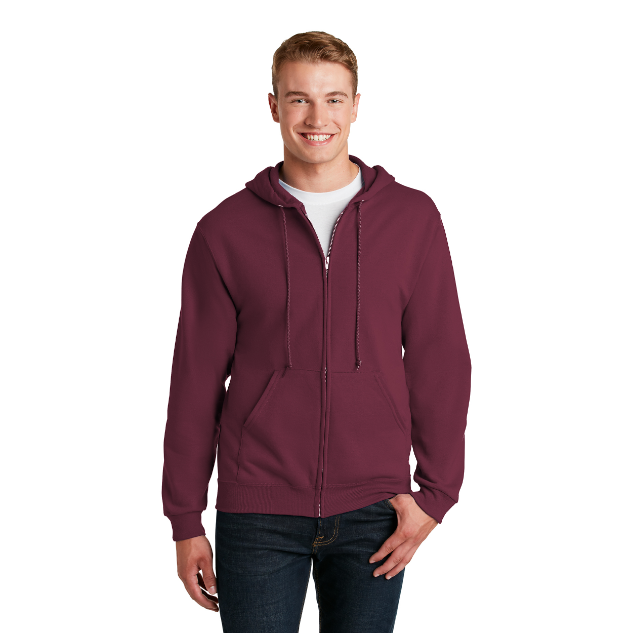 JERZEES NuBlend FullZip Hooded Sweatshirt Decorated
