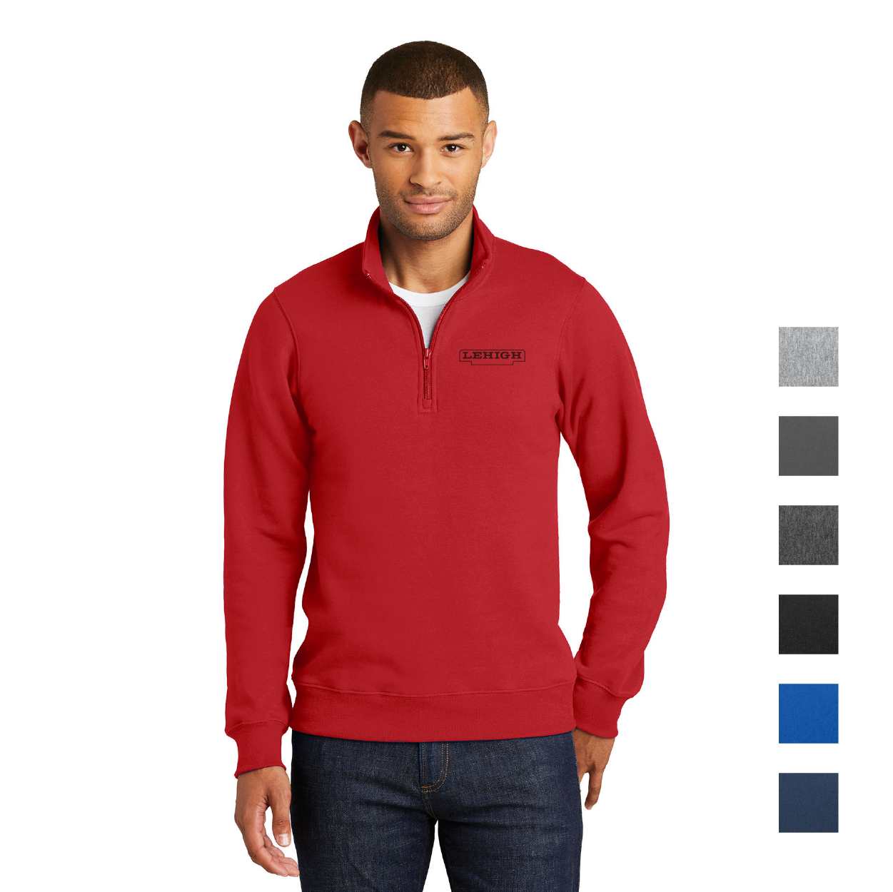Port & Company Fan Favorite Fleece 1/4-Zip Pullover Sweatshirt Embroidered