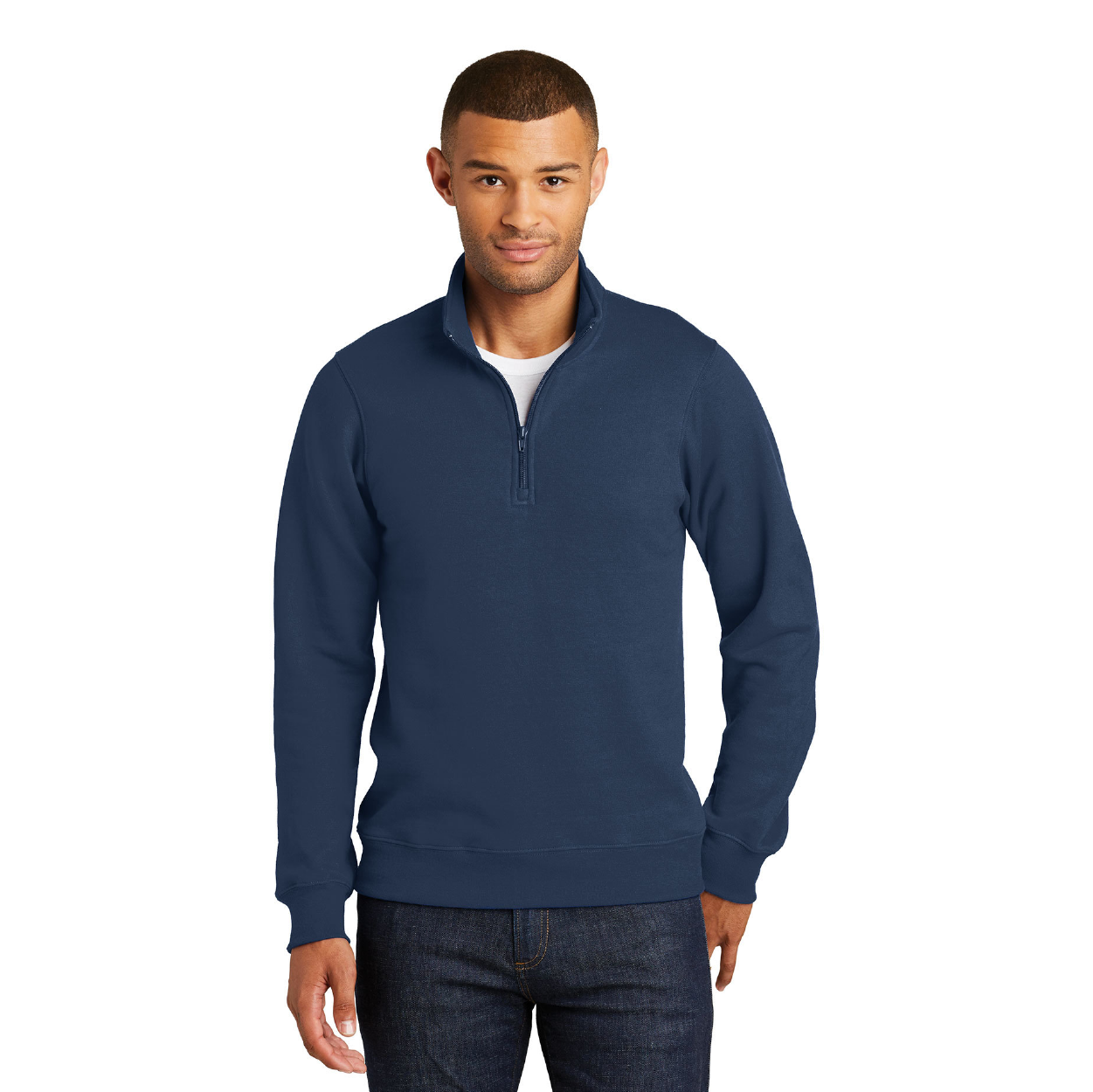 Port & Company Fan Favorite Fleece 1/4-Zip Pullover Sweatshirt Embroidered