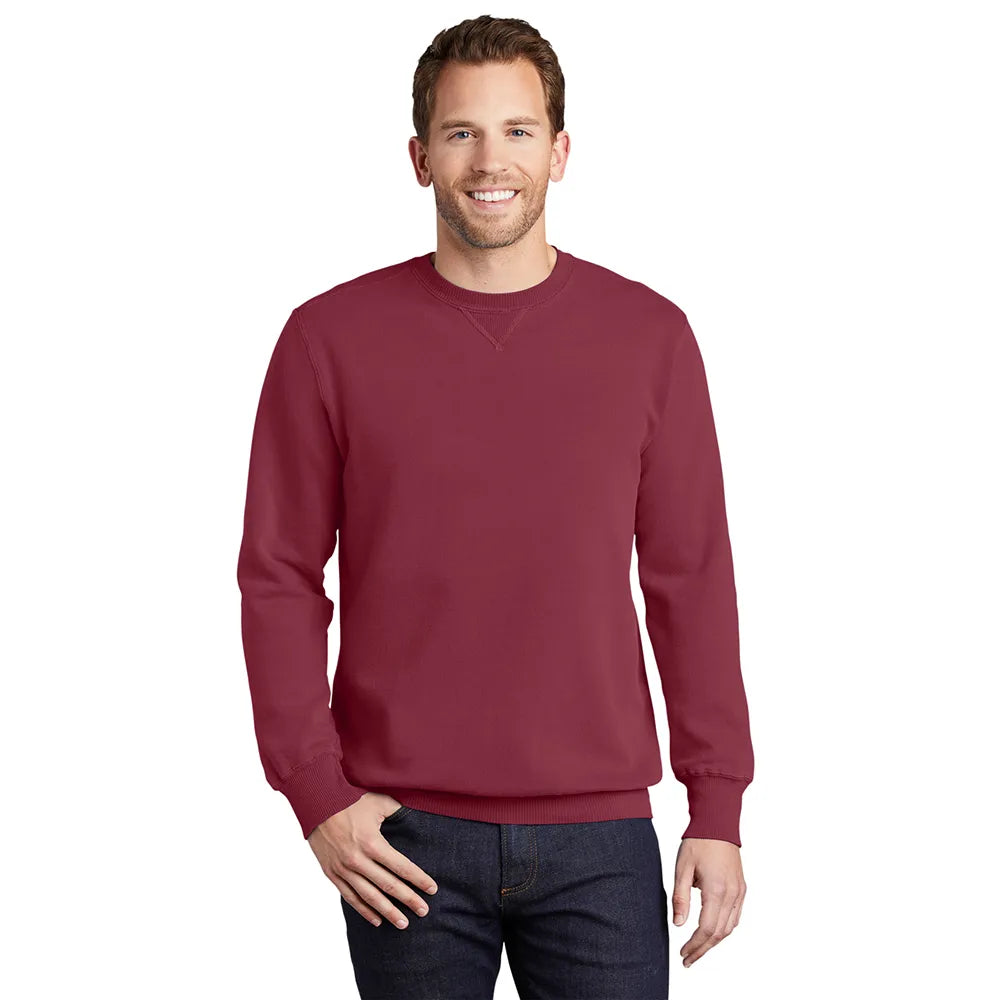 Port & Company Beach Wash Garment-Dyed Crewneck Sweatshirt Decorated