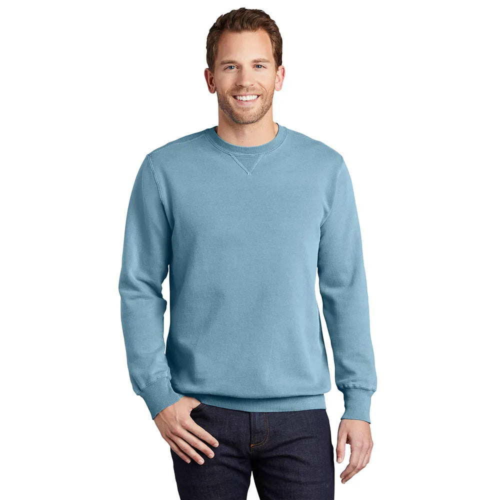 Port & Company Beach Wash Garment-Dyed Crewneck Sweatshirt Decorated