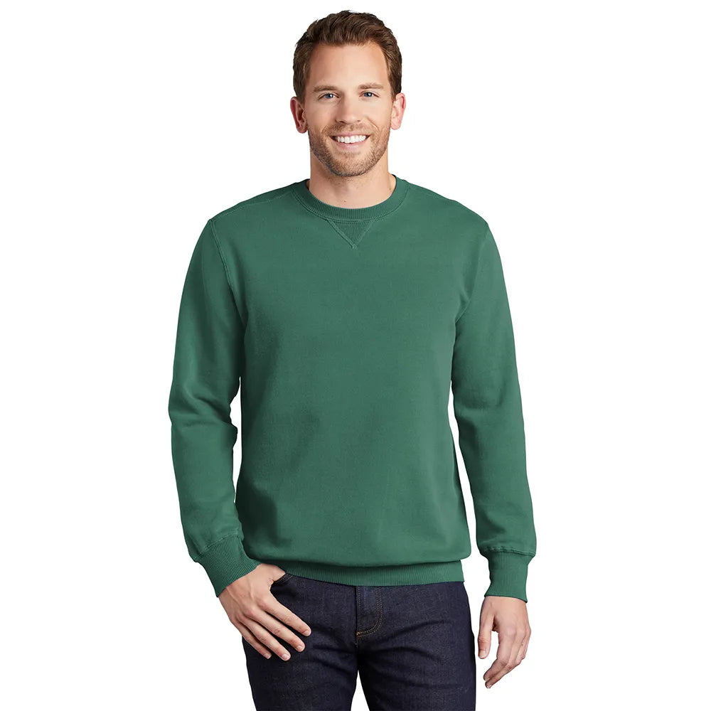 Port & Company Beach Wash Garment-Dyed Crewneck Sweatshirt Decorated