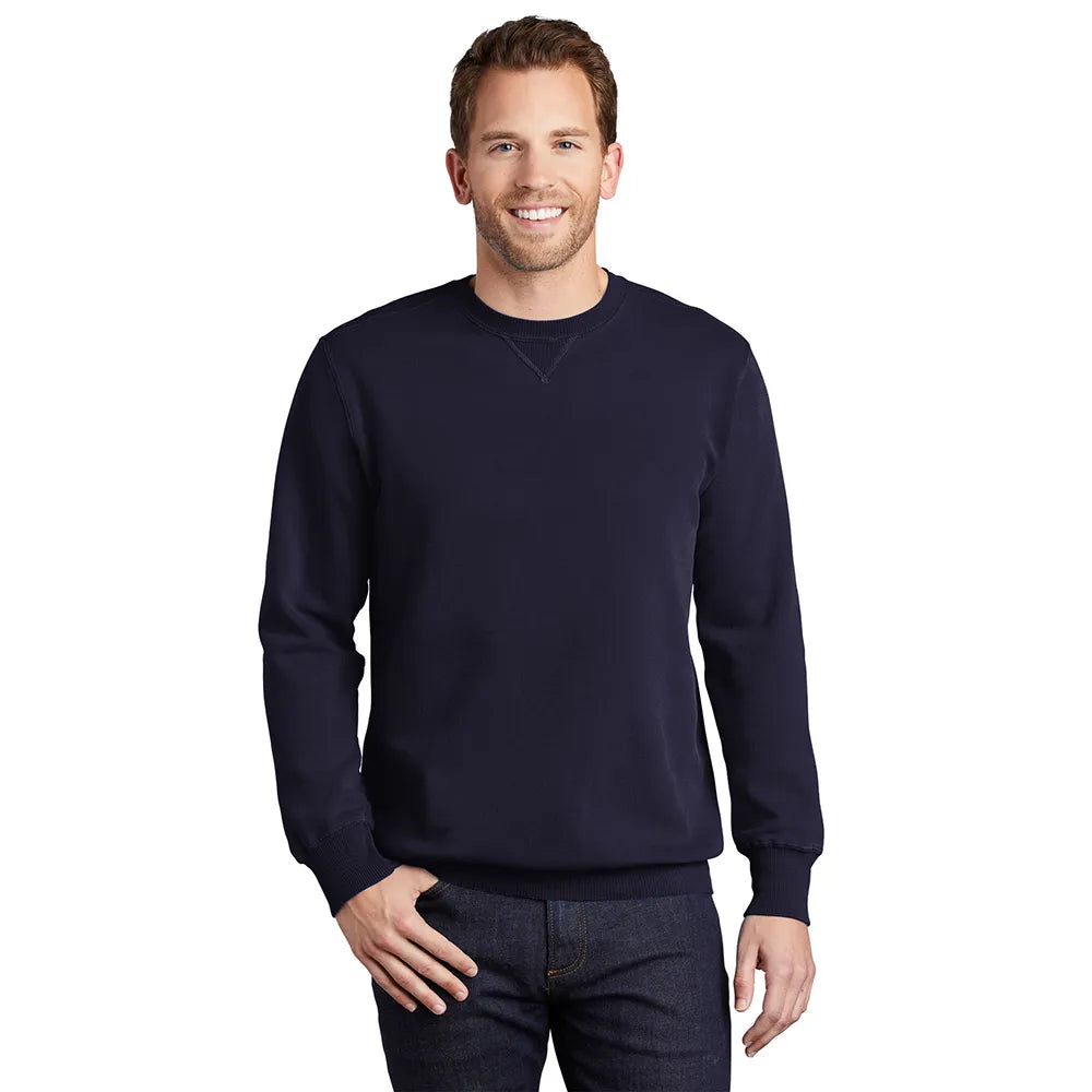 Port & Company Beach Wash Garment-Dyed Crewneck Sweatshirt Decorated