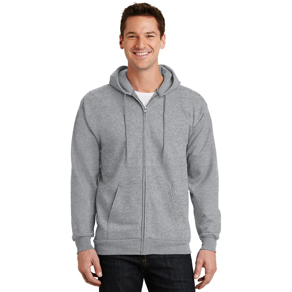 Port & Company Essential Fleece Full-Zip Hooded Sweatshirt Decorated