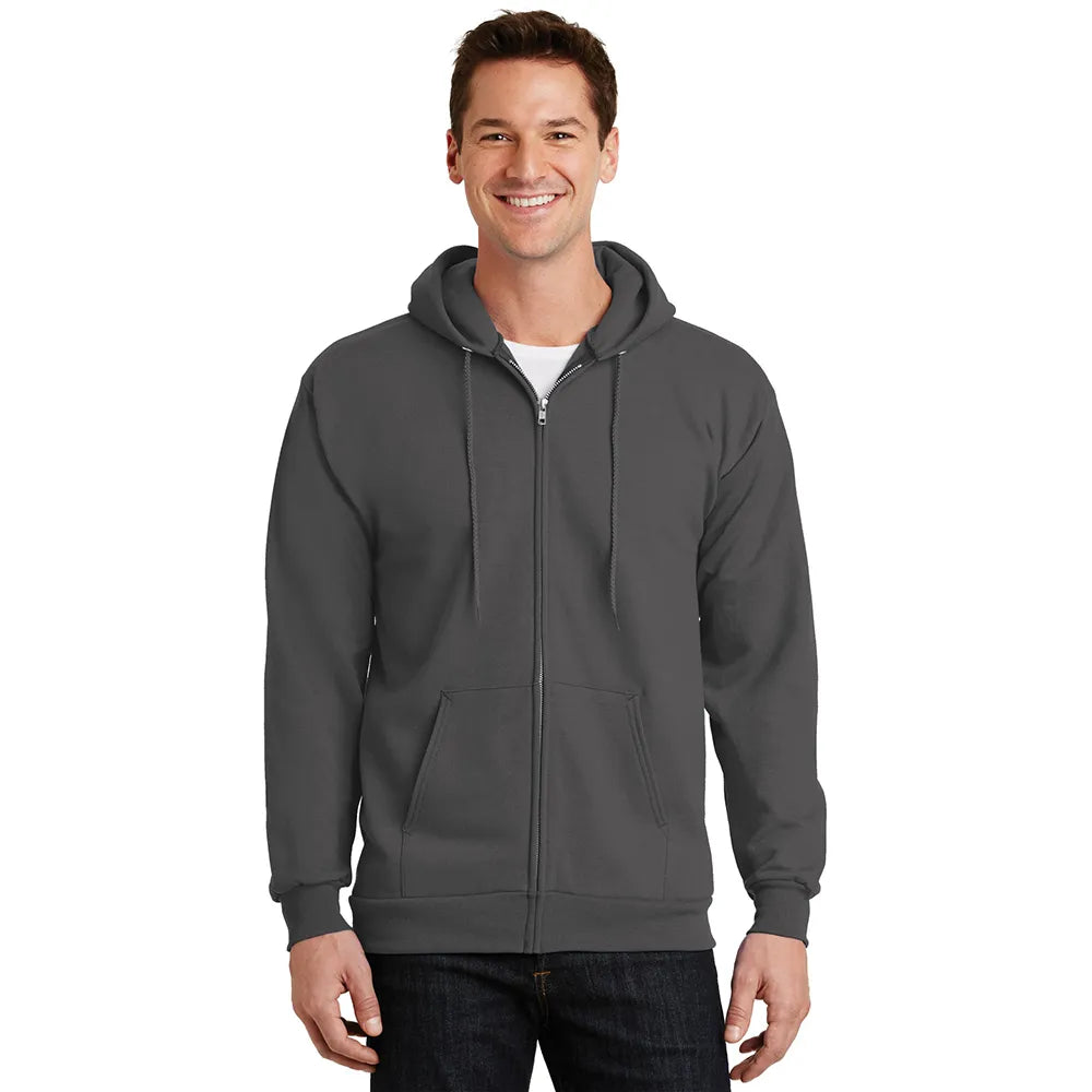 Port & Company Essential Fleece Full-Zip Hooded Sweatshirt Decorated