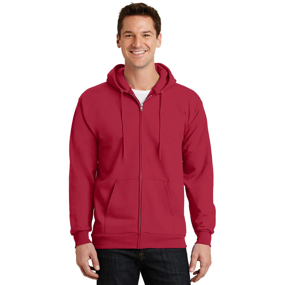 Port & Company Essential Fleece Full-Zip Hooded Sweatshirt Decorated