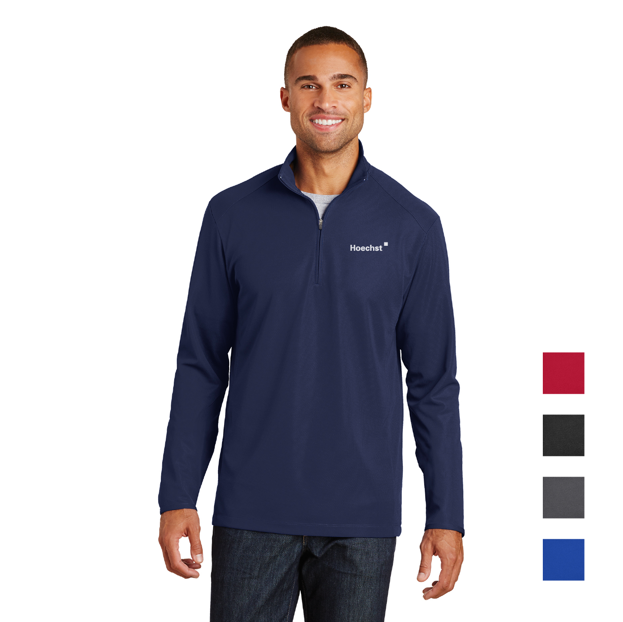 Port Authority Pinpoint Mesh 1/2-Zip Embroidered