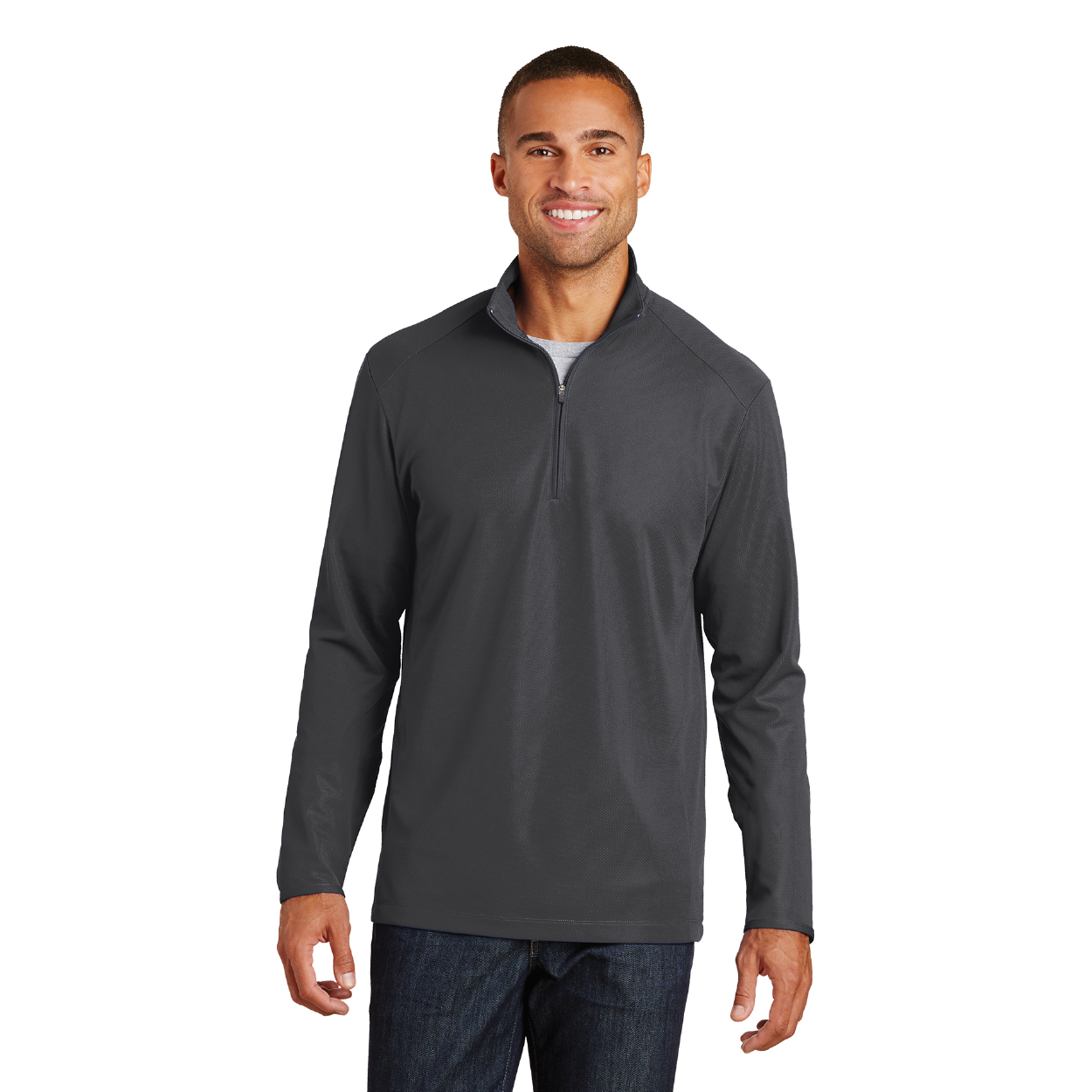 Port Authority Pinpoint Mesh 1/2-Zip Embroidered