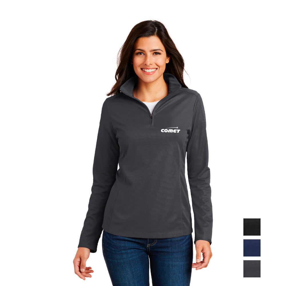 Port Authority Women's Pinpoint Mesh 1/2-Zip Embroidered