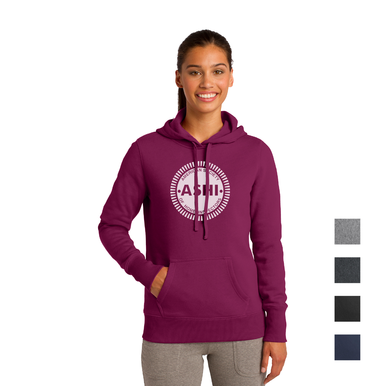 Sport-Tek Women's Pullover Hooded Sweatshirt Decorated - Black (PMS BLACK C)