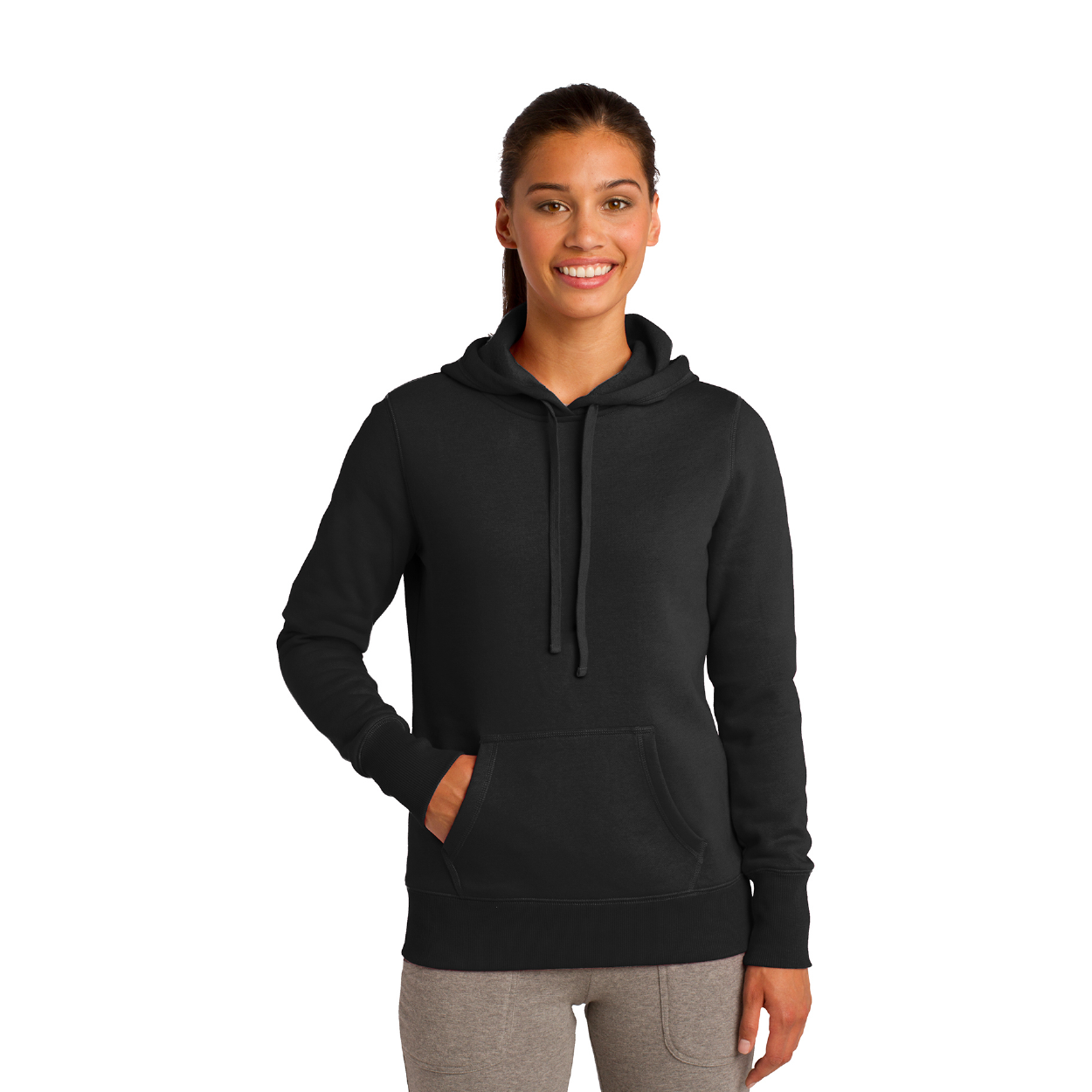 Sport-Tek Women's Pullover Hooded Sweatshirt Decorated - Vintage Grey Heather (PMS COOL GRAY 9C)