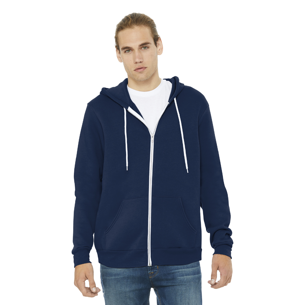 BELLA+CANVAS Unisex Sponge Fleece Full-Zip Hoodie Decorated - Black Heather (PMS Black 7CP)
