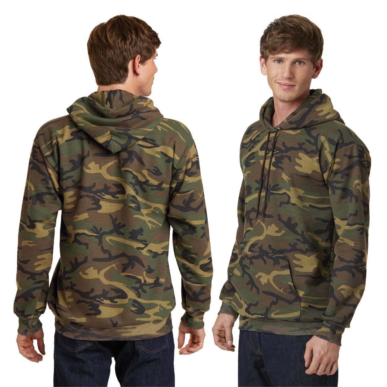 Port & Company Core Fleece Camo Pullover Hooded Sweatshirt Decorated - Desert Camo Beige