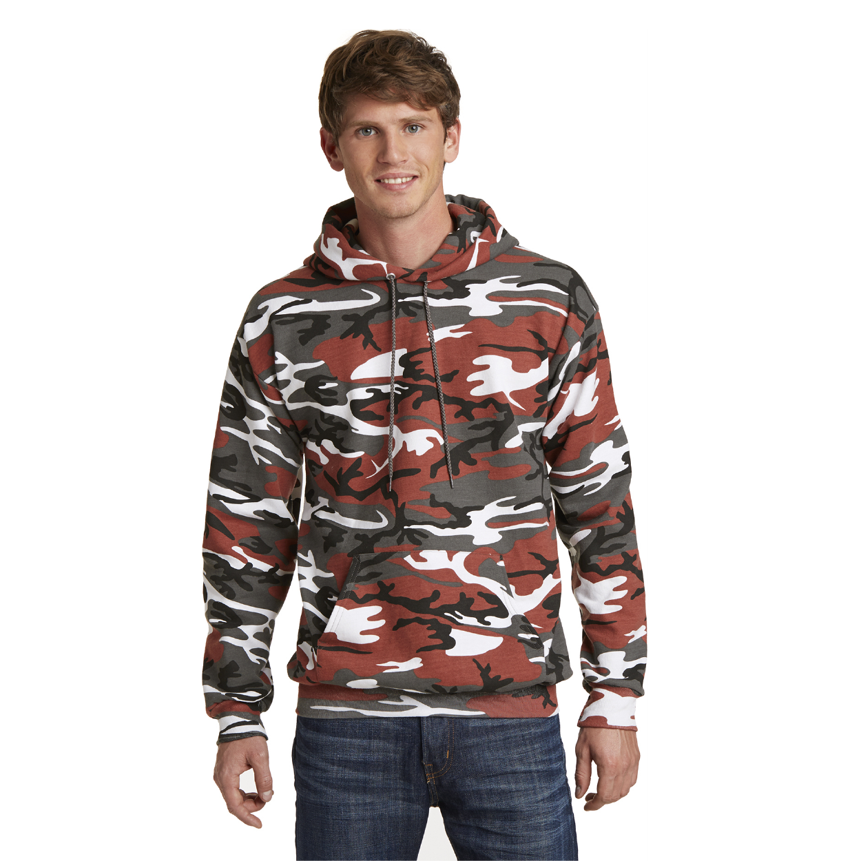 Port & Company Core Fleece Camo Pullover Hooded Sweatshirt Decorated - Military Camo