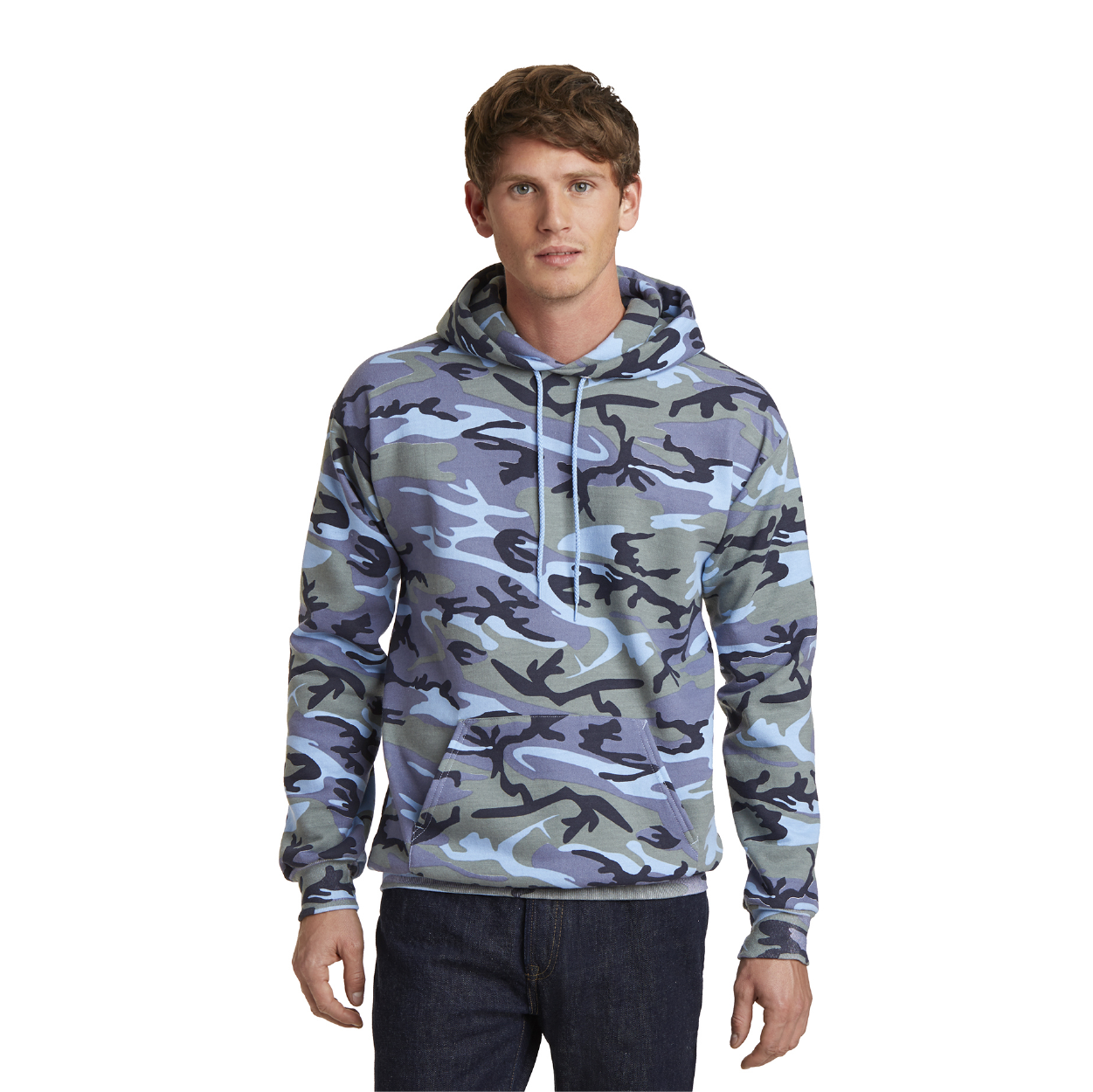 Port & Company Core Fleece Camo Pullover Hooded Sweatshirt Decorated - Red Camo