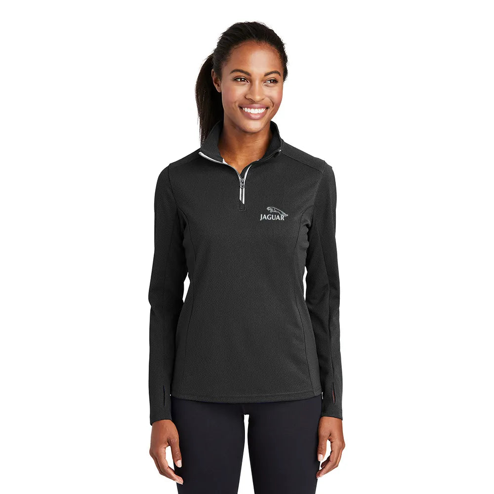 Sport-Tek Women's Sport-Wick Textured 1/4-Zip Pullover Decorated - Black