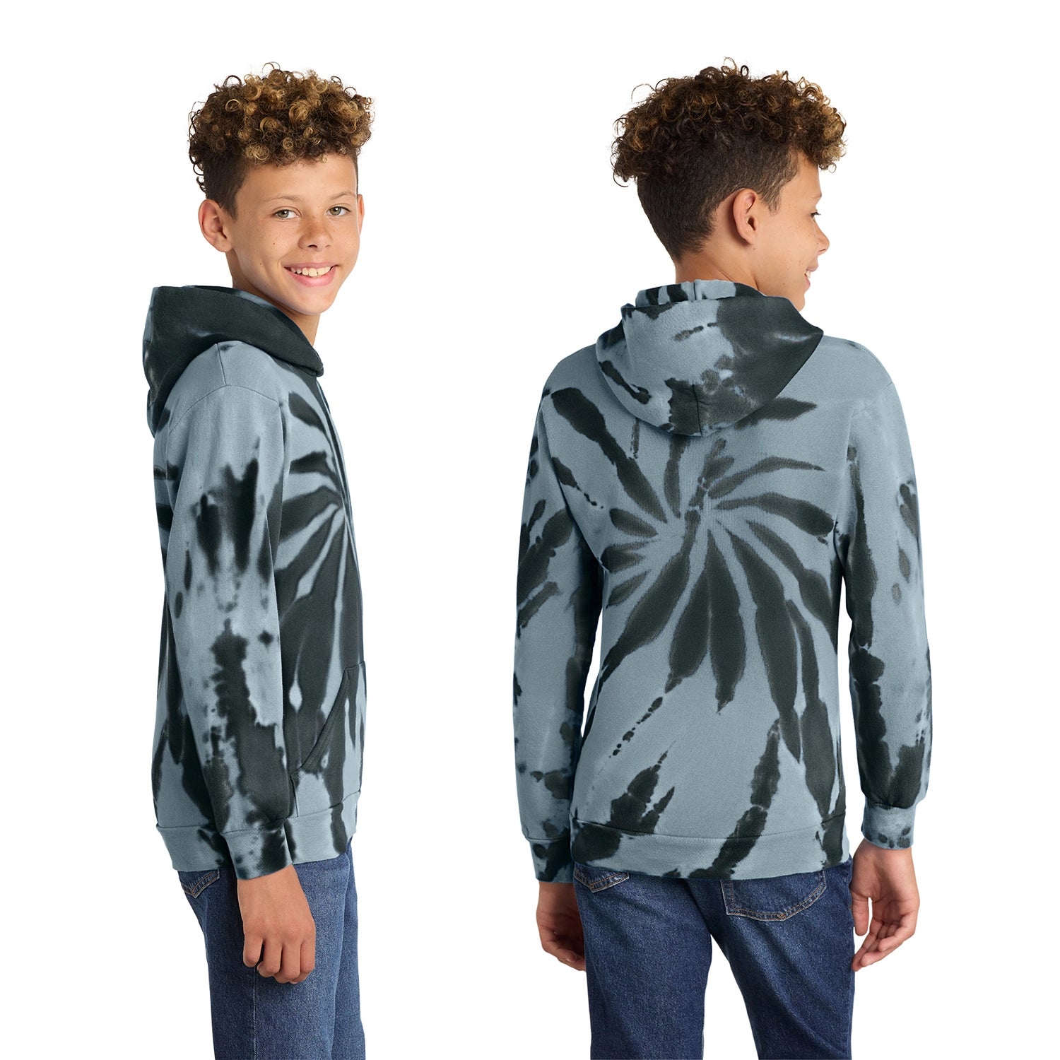 Port & Co Decorated Youth TieDye Pullover Hooded Sweatshirt