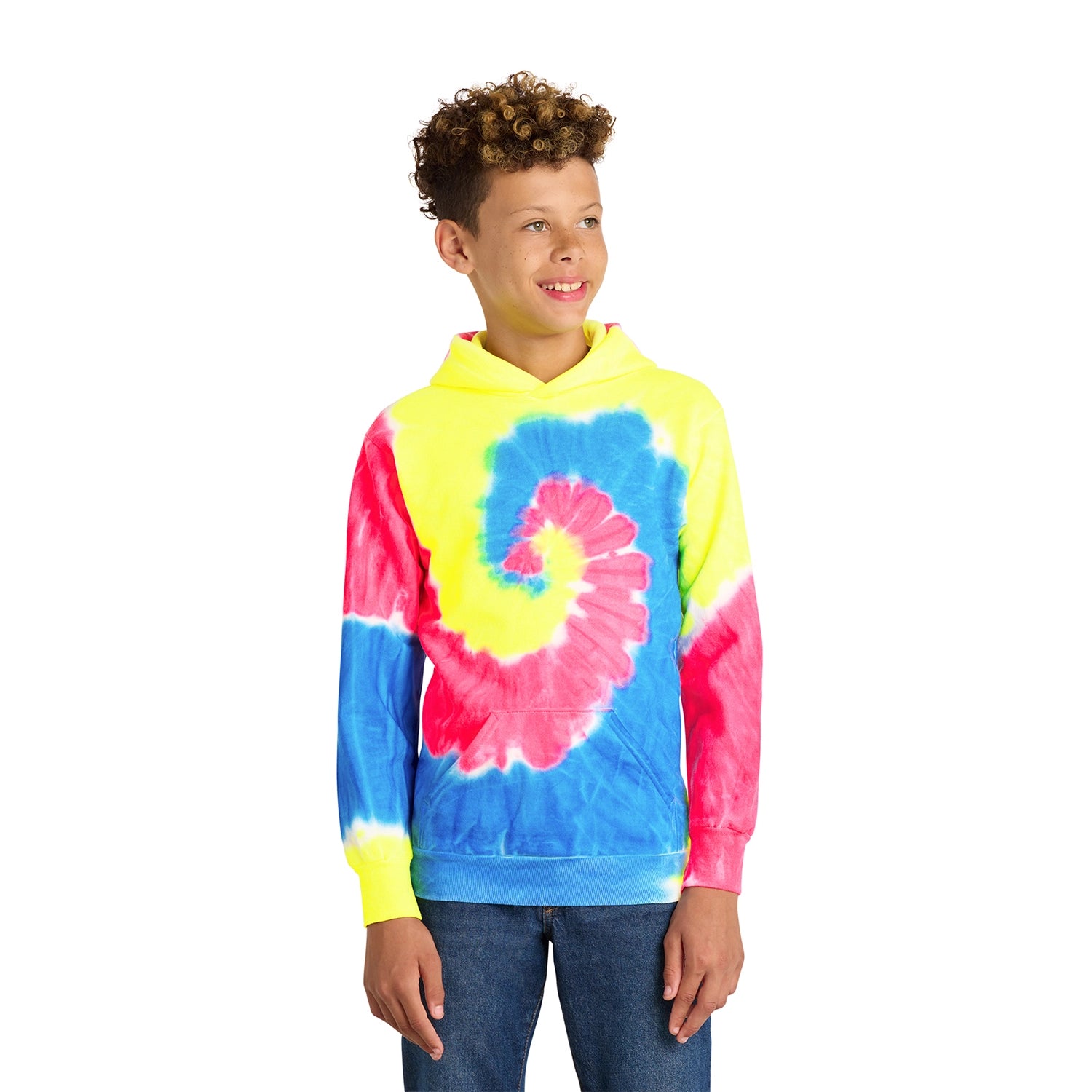 Port & Co Decorated Youth TieDye Pullover Hooded Sweatshirt