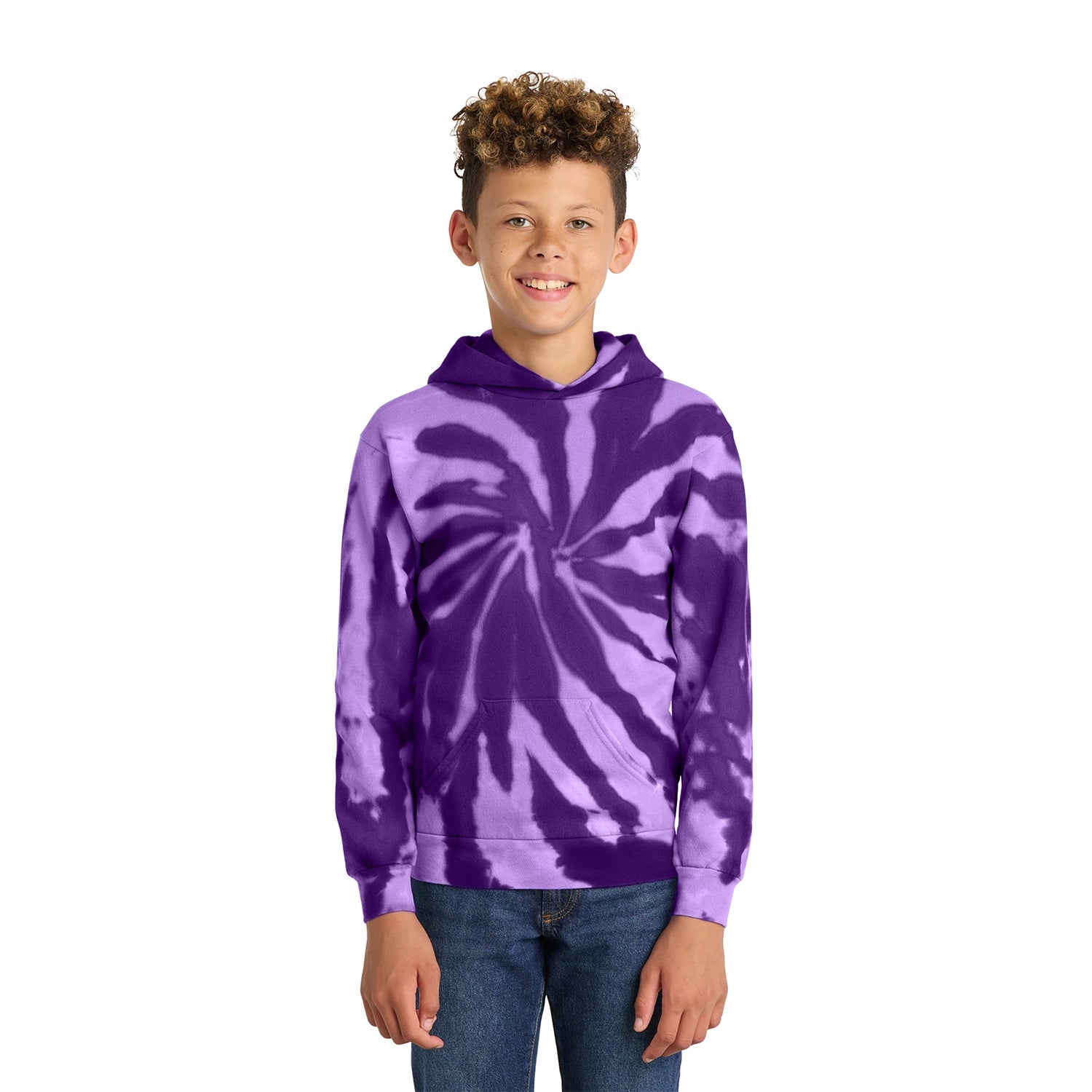 Port & Co Decorated Youth TieDye Pullover Hooded Sweatshirt